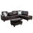 Aamanah 97"Faux Leather Sectional with Ottoman-87301211-87327954