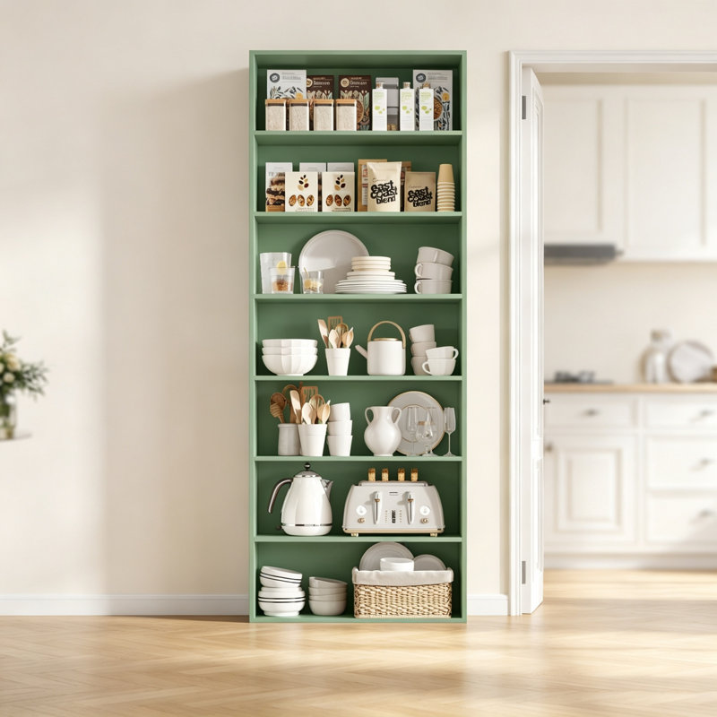 209.5 cm H x 60 cm W Bookcase, Green
