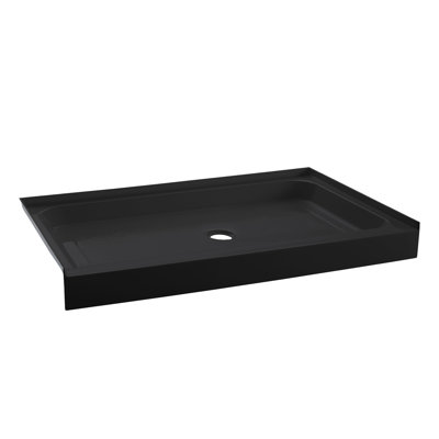 Voltaire 48" x 36" Acrylic Black, Single-Threshold, Centre Drain, Shower Base