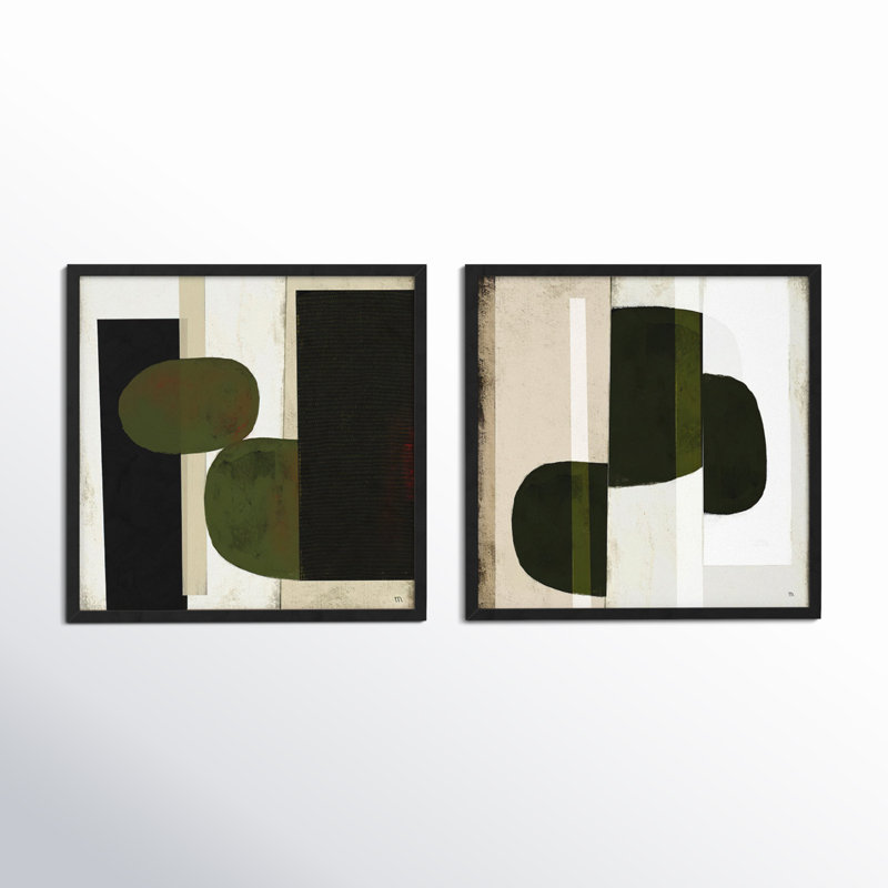 Collage par StudioM - ensemble de 2 cadres photo, H 16 po x l 32 po, Noir