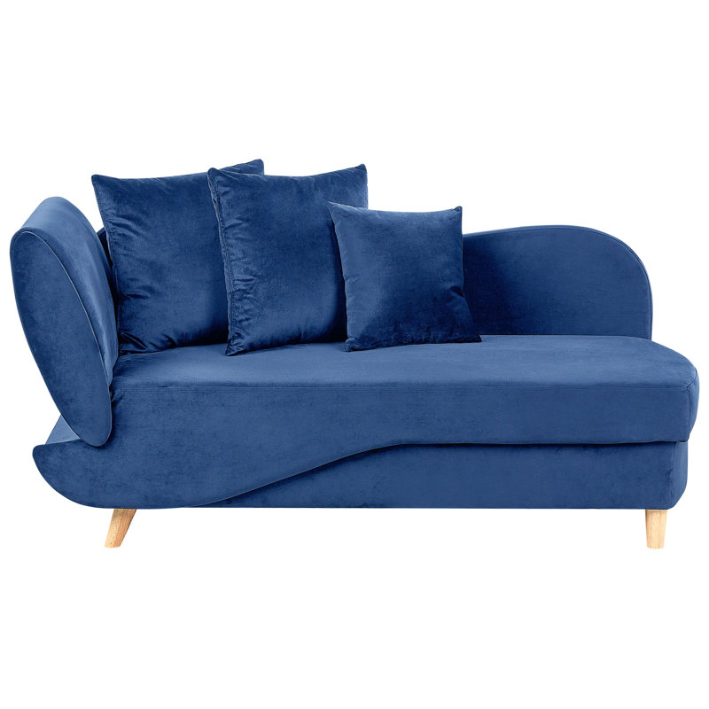 Ahliyah Upholstered Chaise Lounge, Blue, Left Hand Facing