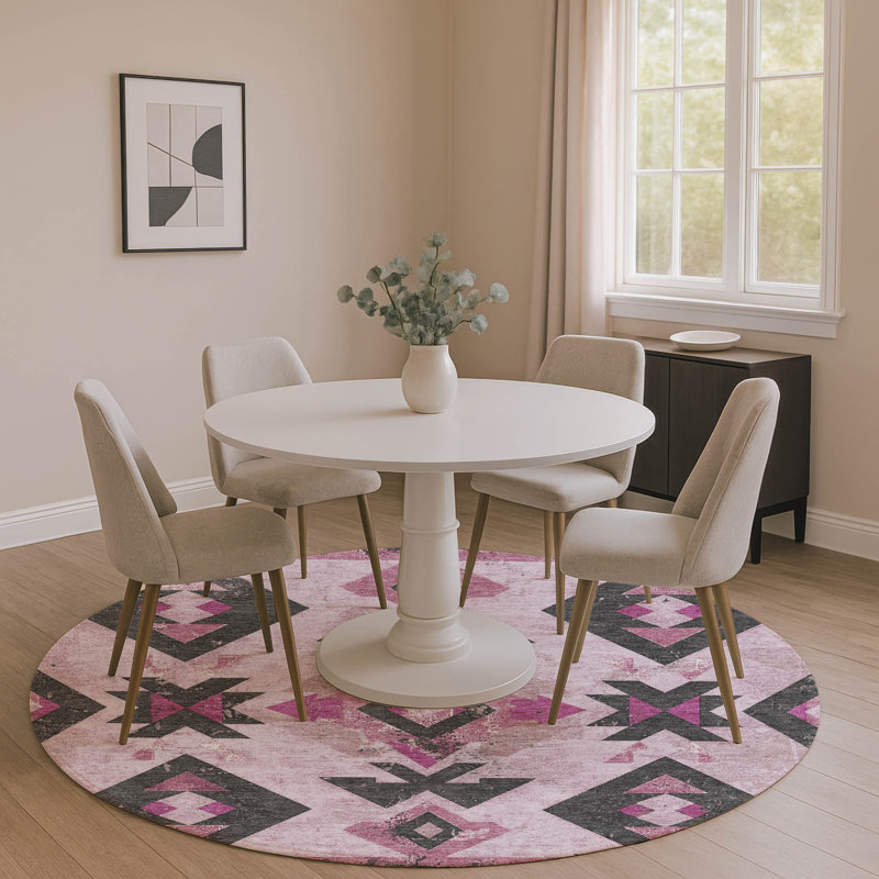 Premium Machine Washable Fairwood AMF1882 Aztec Rug, Round 8'