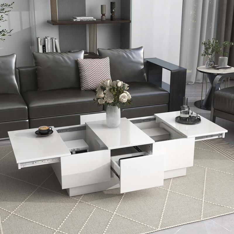 Table de cocktail extensible, Blanc