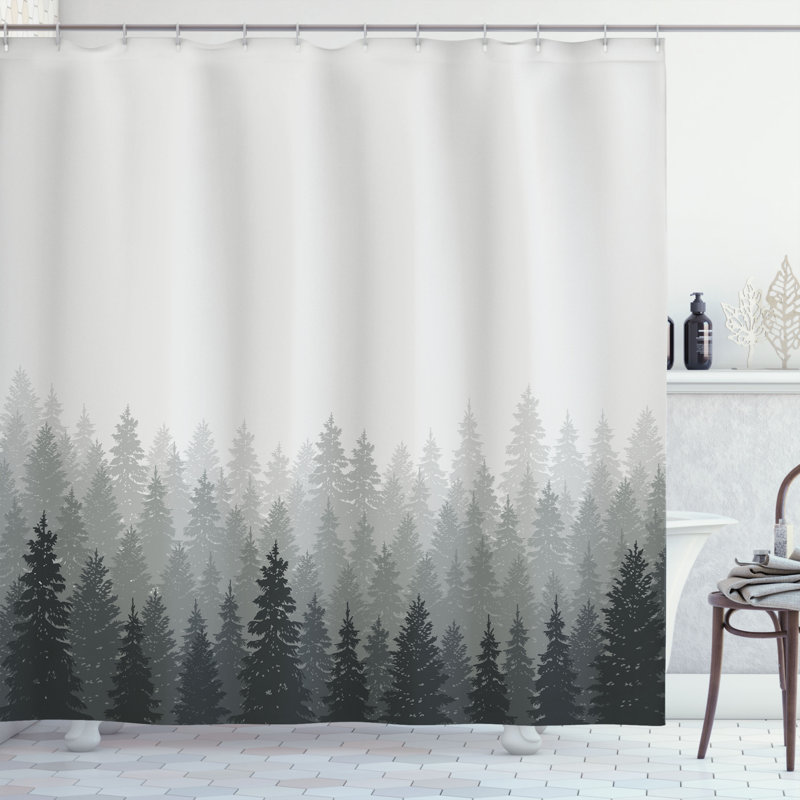 Shower Curtain with Hooks Included, 70" H x 69" W