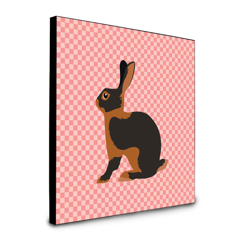 Panneau mural d’art de lapin Doumet, Rose