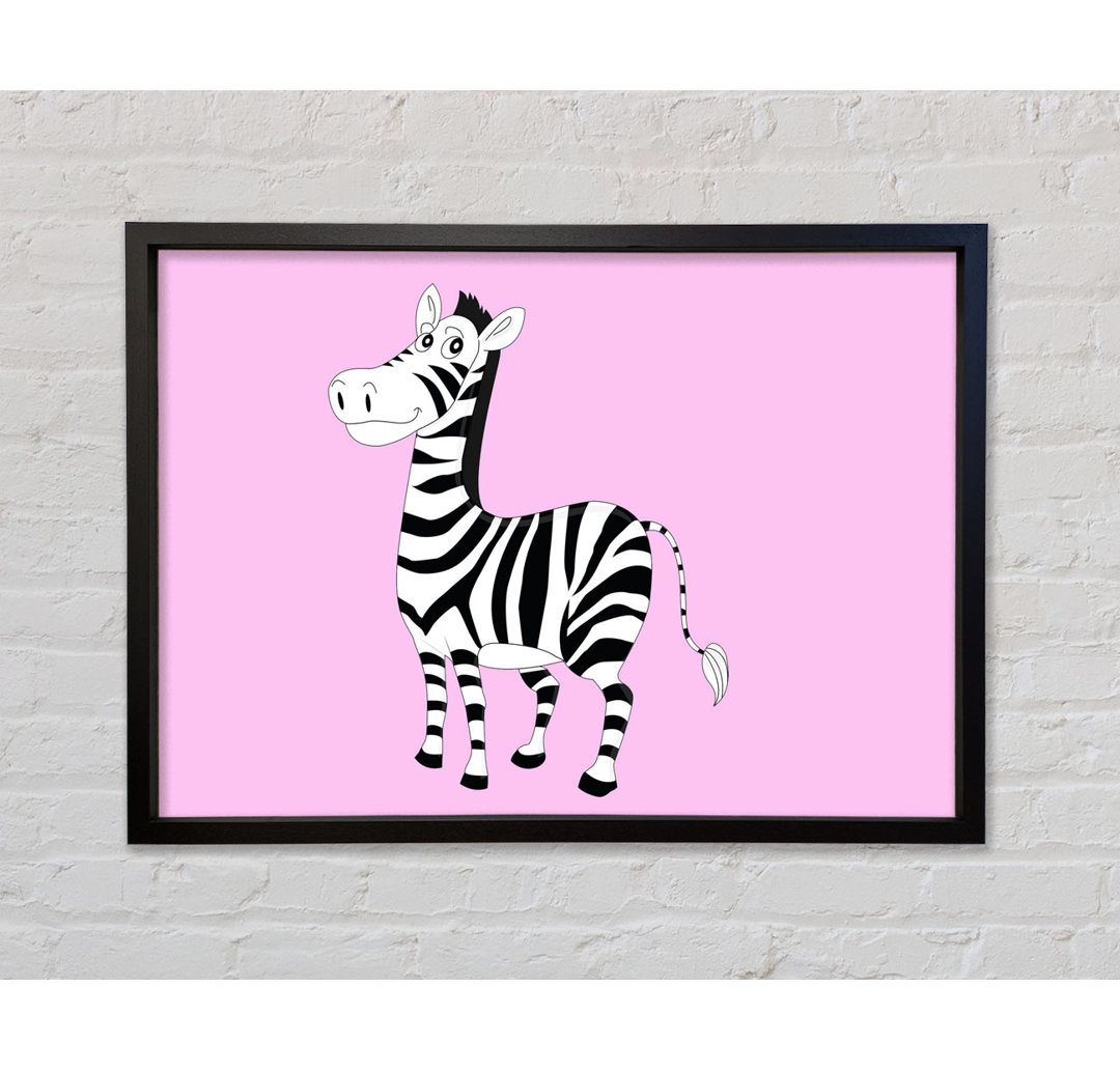 Stehendes Zebra Rosa - Druck