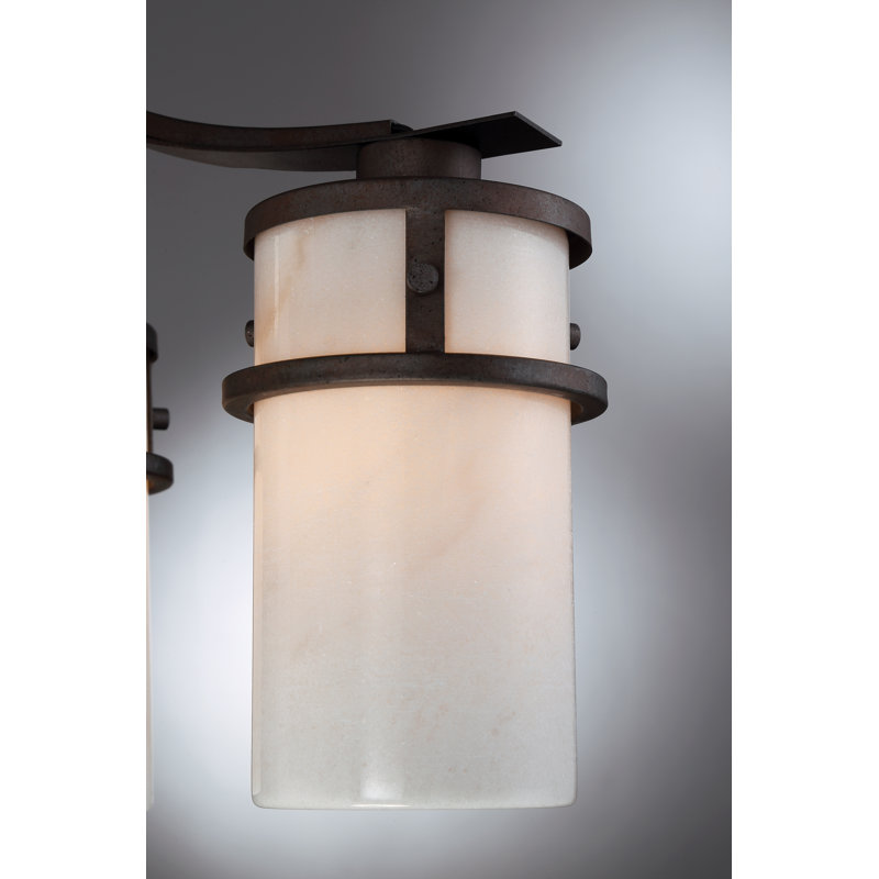 Lustre classique à 3 lumières avec abat-jour Colby, Barrière de fer