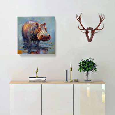 Hippo Post-Impressionism No.2 - Wrapped Canvas
