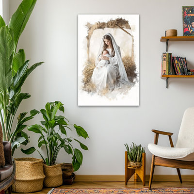 «Nativité de la naissance de Jésus-Christ», art spirituel marie et enfant Jésus, affiche imprimée chrétienne