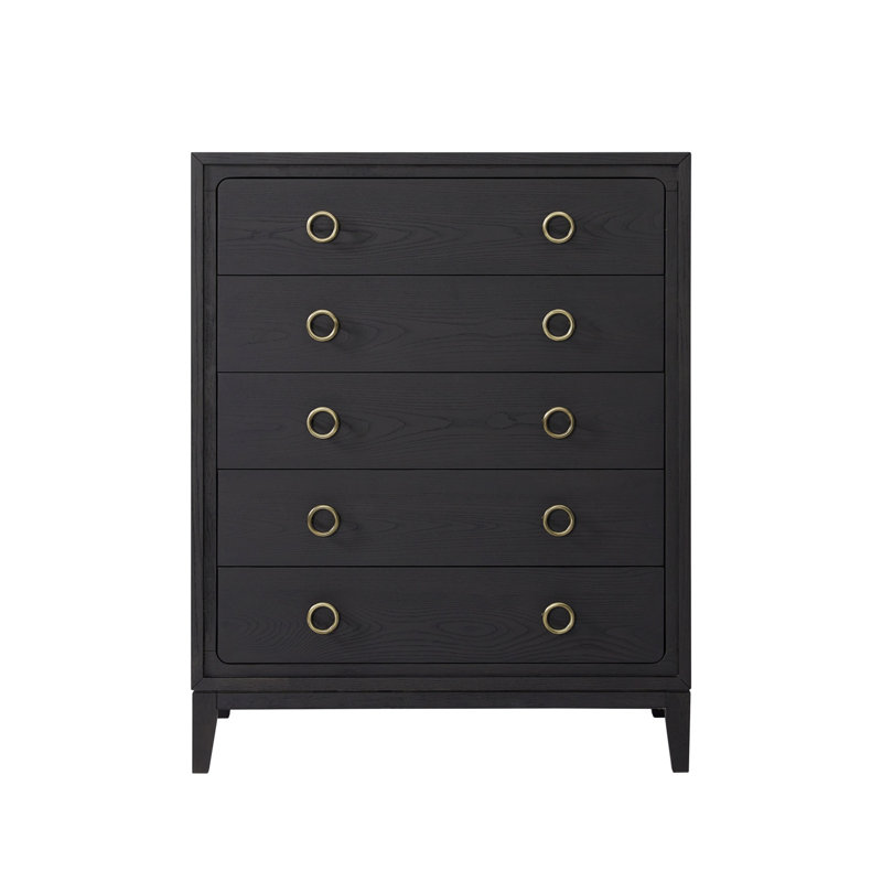 Commode 5 tiroirs au fini poivre
