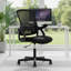 Chaise de bureau ergonomique noire en filet, taille adulte, accoudoirs rabattables, capacité de poids de 275 lb.