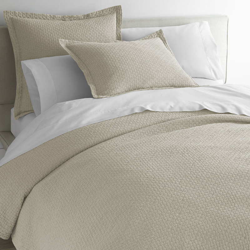 Standard Linen Cotton Sham with Textured Design