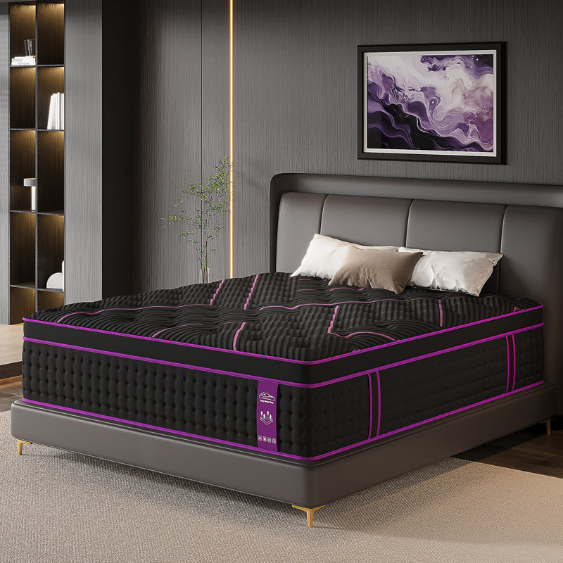 12"/14" Medium-Firm Hybrid Mattress with Gel Memory Foam & Pocket Coils, Mattress in a Box, Twin, 14"