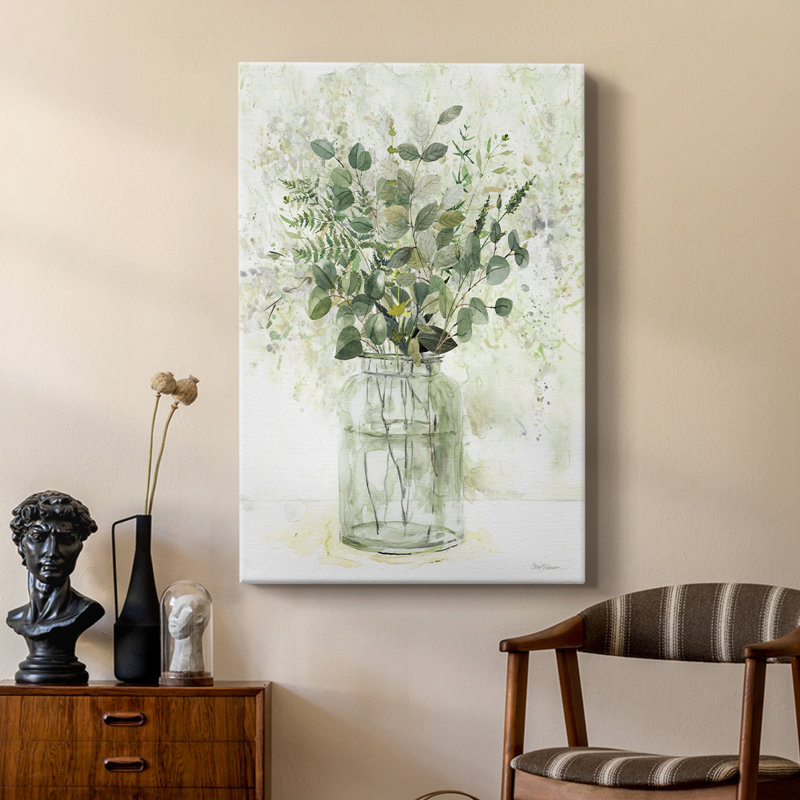 Delicate Greenery II -Custom Wrapped Gallery Cavas