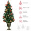 Ensemble de 4 décorations de Noël avec: baies rouges, pin et 2 arbustes d'entrée, arbres
