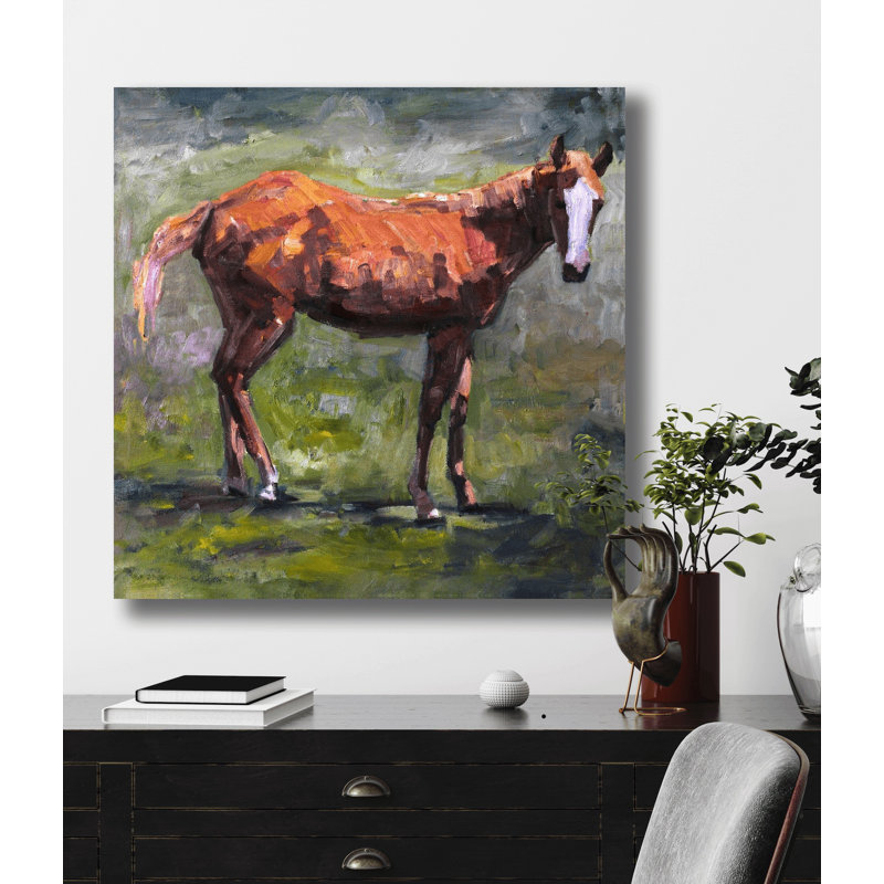 Foal - Artist Enhanced Canvas Print, 20" H x 20" W x 1" D, Unframed
