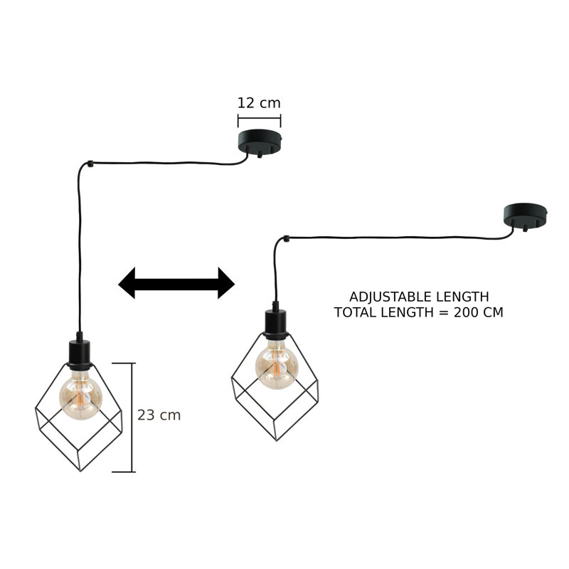 Bohannon 3 - Light Geometric Pendant, Black