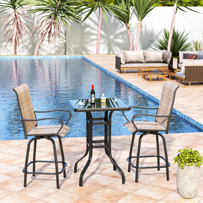 Metal Bar Set with Stools