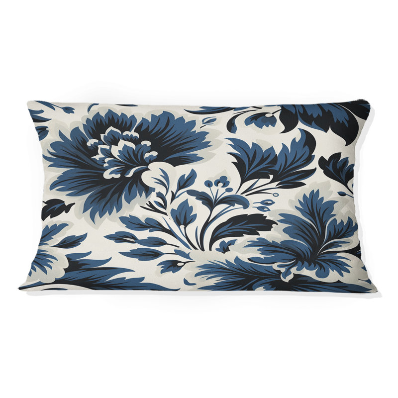Coussin bleu et blanc Damas Euphony I - Damask