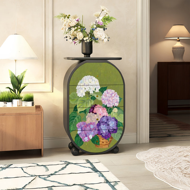 Armoire 4 tiroirs en bois massif de style français