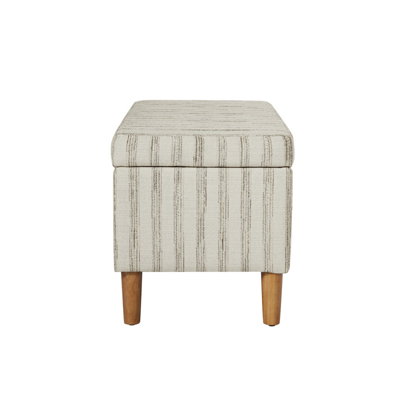 Banc de rangement rembourré Besart, Beige Stripe