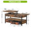 Lift Top Coffee Table with Storage and LED Lighting