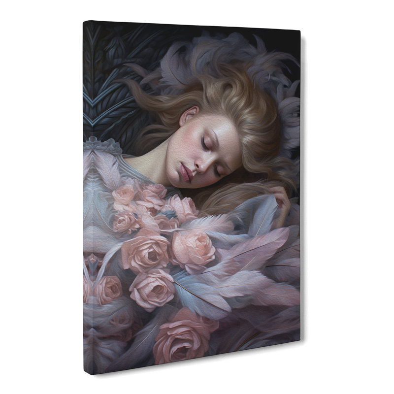 Feather Romanticism - Wrapped Canvas Print, 60cm H x 40cm W x 3cm D