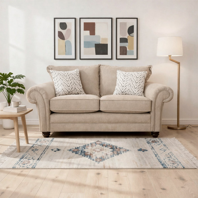 Dalton Textured Wave Sofa- Made in the UK, 2, Silver