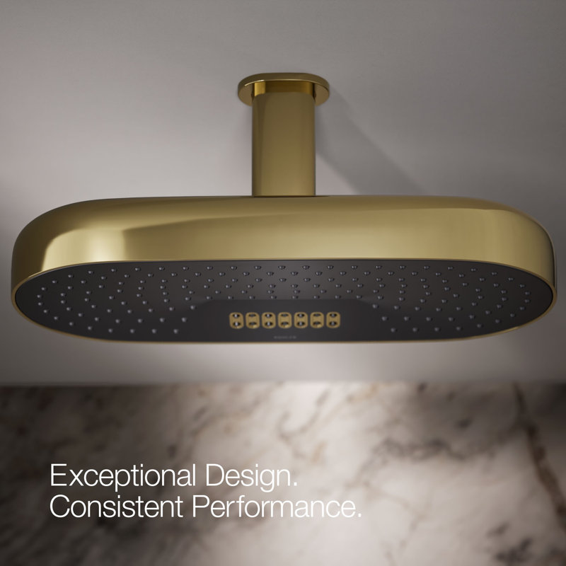 Statement™ 18" 2.5 GPM Oblong Rainhead, Vibrant French Gold