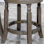 Tabouret de comptoir gris vieilli de 24 po, assise en tissu gris anthracite, fabrication en bois franc, finition pivotante à 360 ° - instructions d'assemblage faciles incluses Mécanisme disponible
