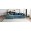 Canapé modulaire de 101,2 po avec canapé à compression complète et canapé modulaire à assise profonde et deux poches latérales pour le salon, bleu-731740013