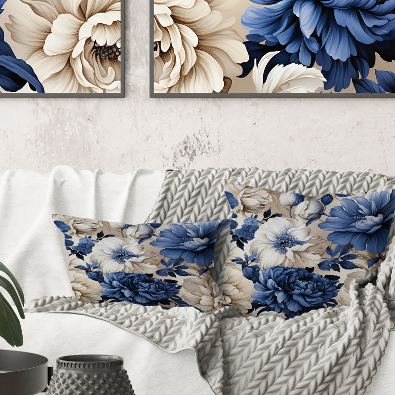 Motif floral de style victorien bleu - Renaissance Renaissance