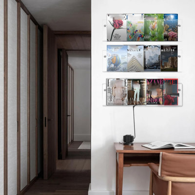 14.5cm H x 68cm W Acrylic Bookcase