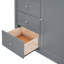 Lit mezzanine gris avec de nombreux espaces de rangement: armoires, armoires, tiroirs pour la chambre à coucher