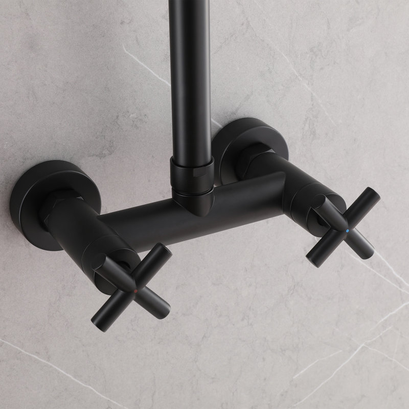 Douche d'extérieur à hauteur réglable 10 po Contemporary, Noir mat
