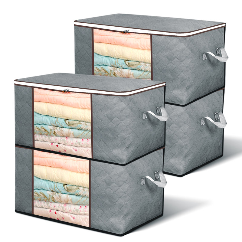 6Pcs Clothes Storage, Foldable Blanket Storage Bag 60*40*35Cm, 6
