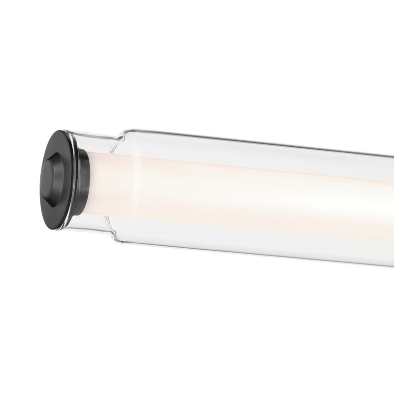26.5" Linear Bath Bar Medium LED with Clear Glass, Satin Black