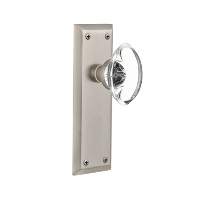 Plaque New avec plaque de porte ovale en cristal transparent New York