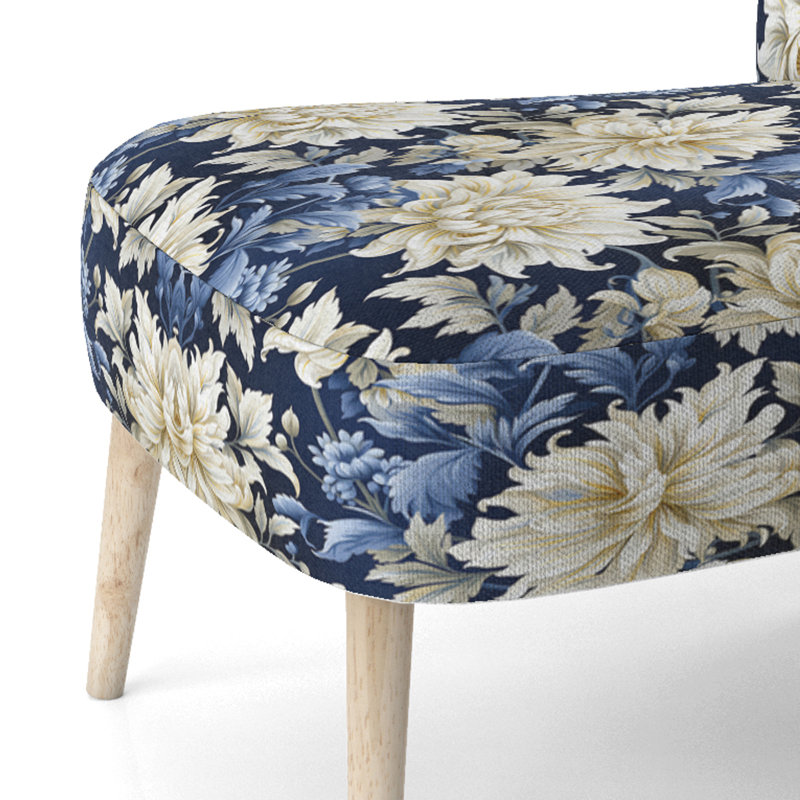 Chaise d'appoint Astral Blue White Damask Radiance VI