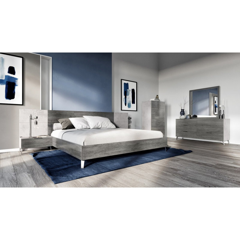 Commode double 6 tiroirs avec miroir Ingetraud