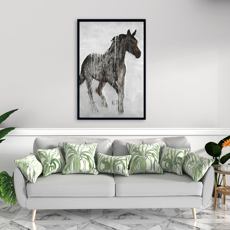 Cheval abstrait brun, reproduction sur toile