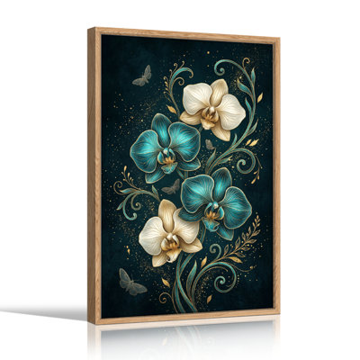 Ensemble de 1 tableau sur toile à motif d'orchidées
