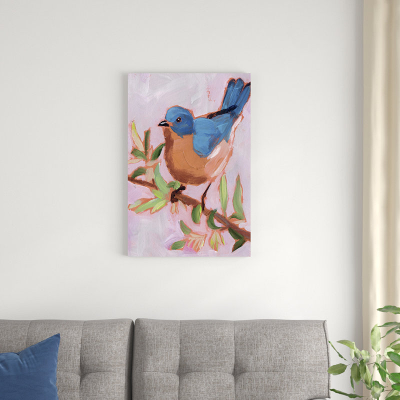 Oiseau chanteur peint I, H 30 po x l 20 po