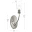 Applique murale 1 lumière en nickel brossé avec abat-jour en verre transparent Jheni-127683757