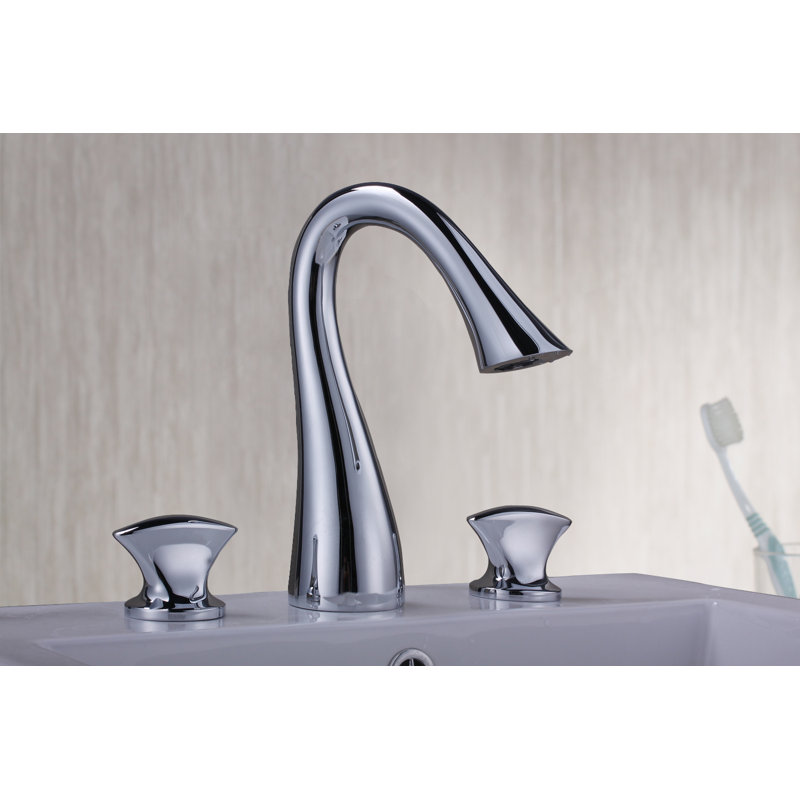 Robinet de lavabo de salle de bain à trois trous, robinet de salle de bain à deux poignées, Chrome chrome