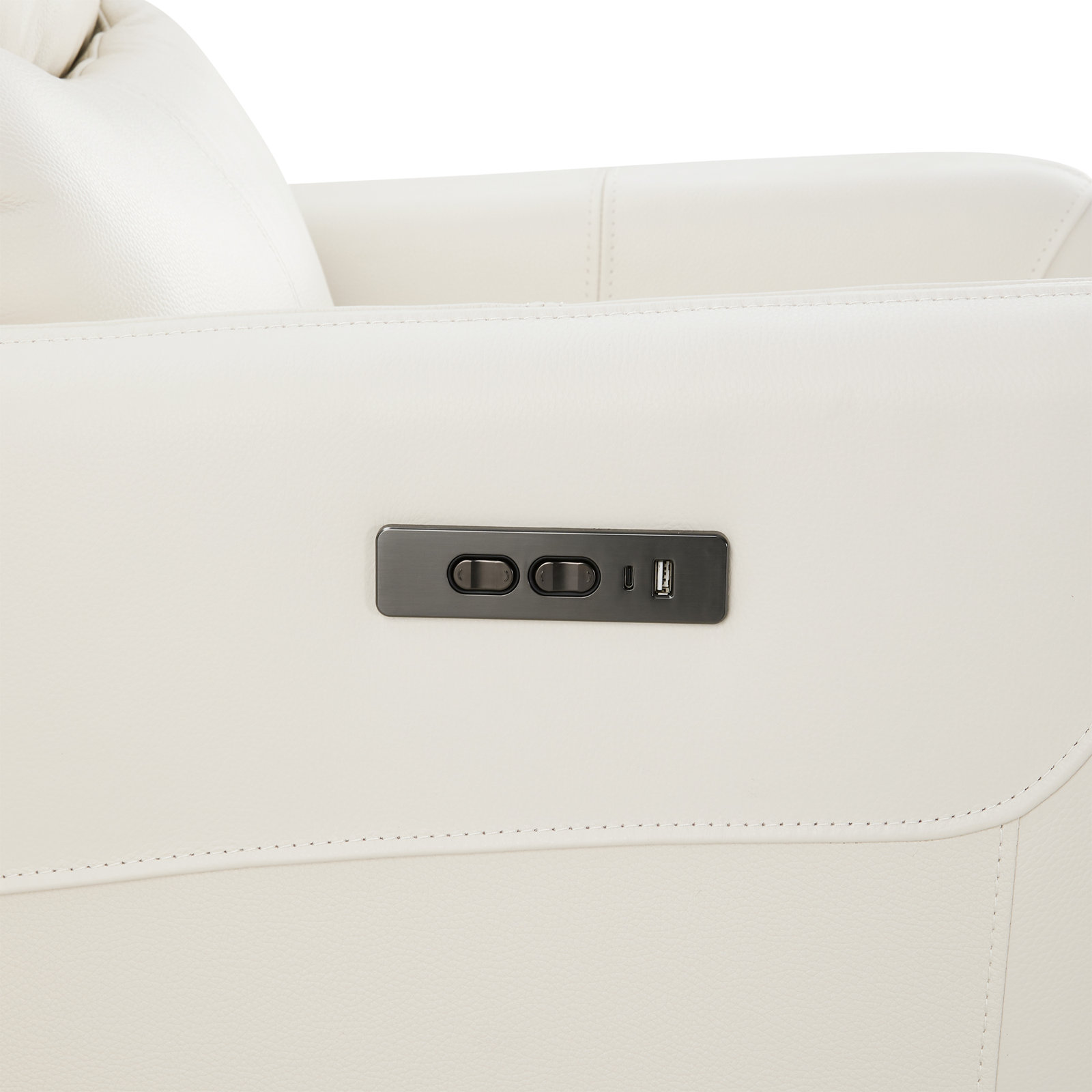 Genuine Leather Swivel Power Recliner, Florida Coconut Milk