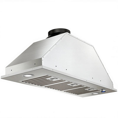36 in. 900 CFM Convertible Insert Range Hood in Stainless Steel with 4-Speed Knob Control and LED 