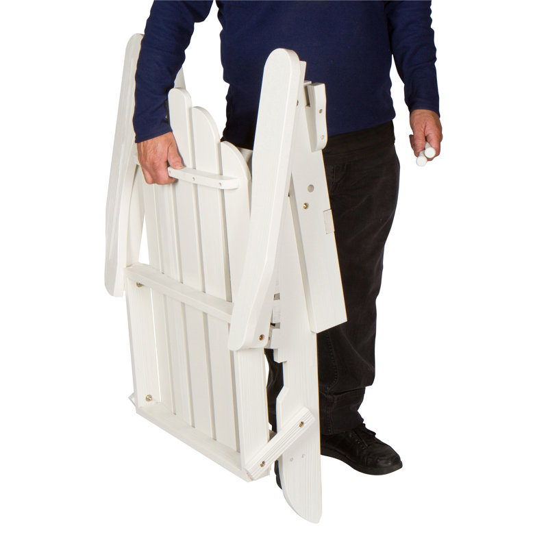 Ensemble de chaises Adirondack pliantes en bois massif avec table Candias, Coquille d'œuf