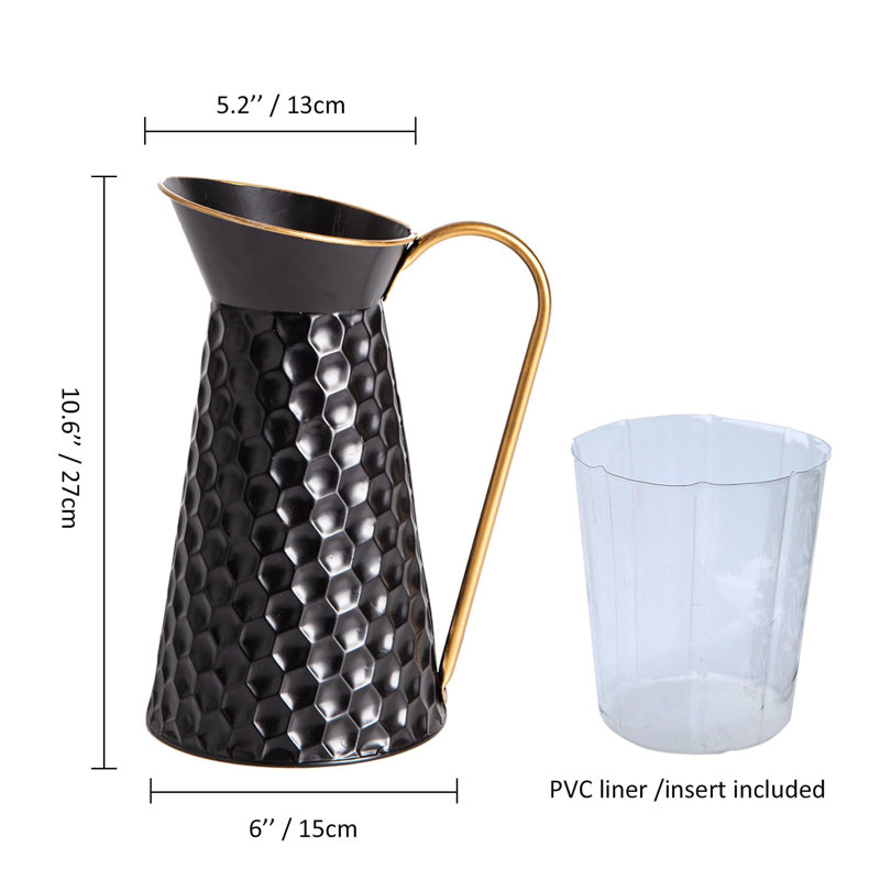 Metal Table Vase, Black