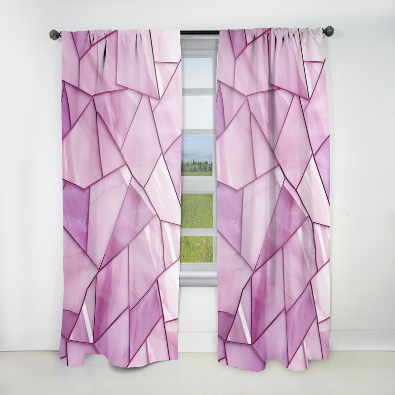 Bransford Pink Tranquil Surrender Collages - Collages Curtain - Velvet Room Darkening - 1 panel, 52" W x 120" L